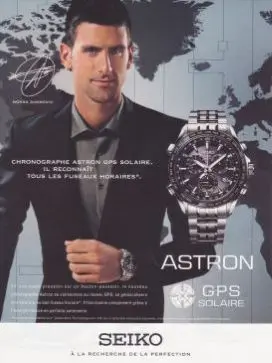 Novak Djokovic portant une Seiko