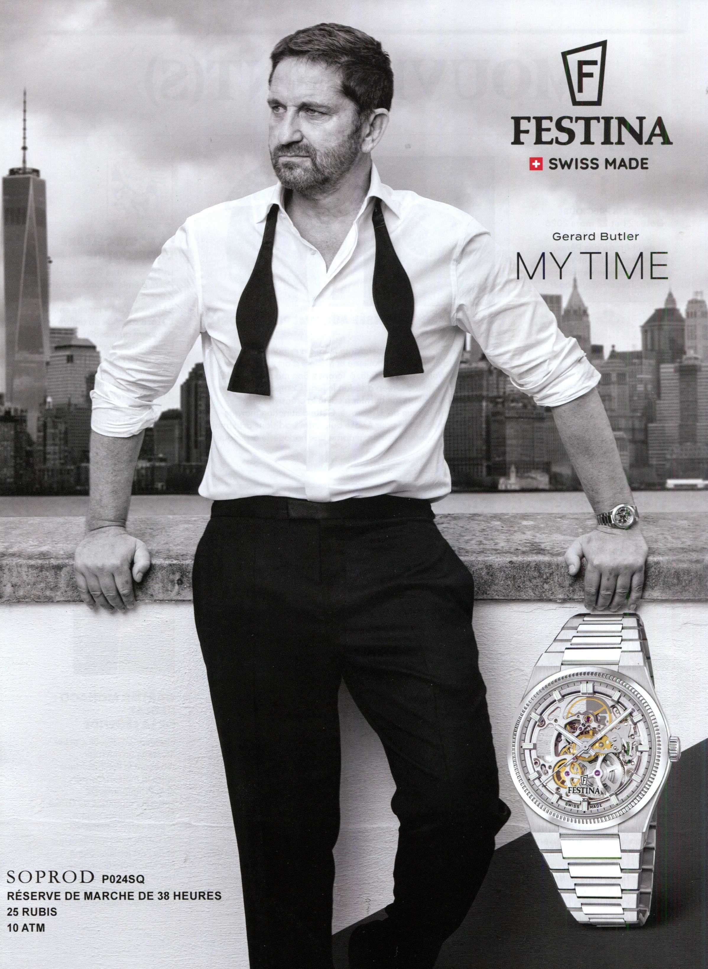 Gerard Butler portant une Festina